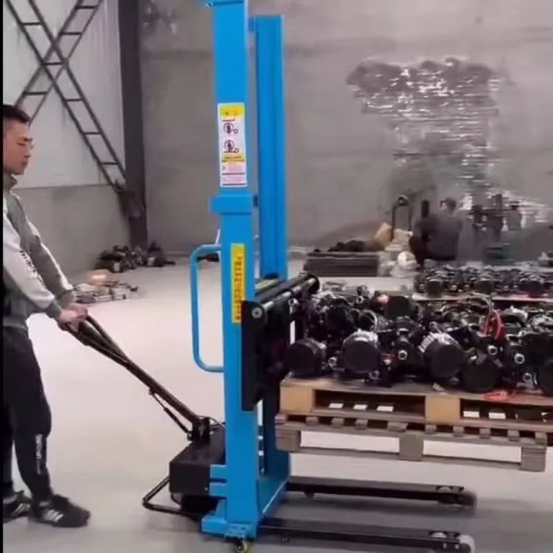 Truck Mounted Electric Stacker Manual Forklift Self Lift Stacker Portable Electric Hoist Self-Loading Forklift 5