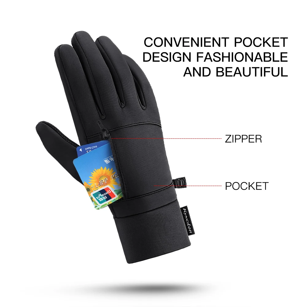 NEW Winter Men Women PU Leather Cycling Glove Waterproof Resistant Bike Gloves Non-Slip Motorcycle Gloves Guantes Mtb Enduro