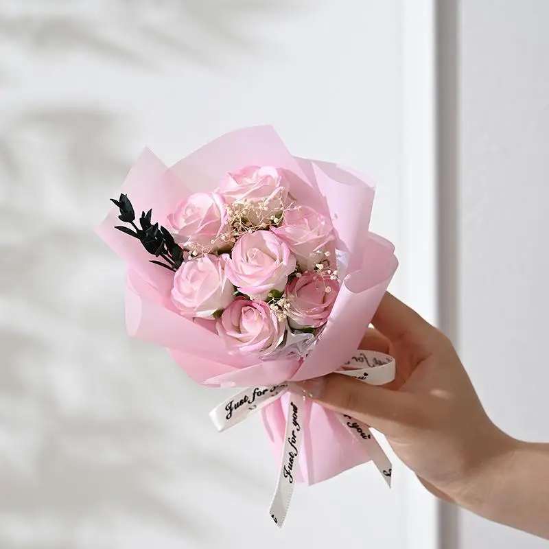Valentine's Day Gift Decoration Rose Artificial Flowers Bouquet Fake Flower For Girlfriend Gift Mother's Day Decor Flower