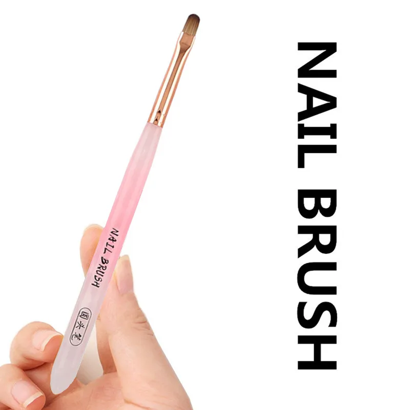 1/3PCS Pink Transparent Handle Brush For Manicure Painting Brush Uv Gel Extension Builder Drawing Pen