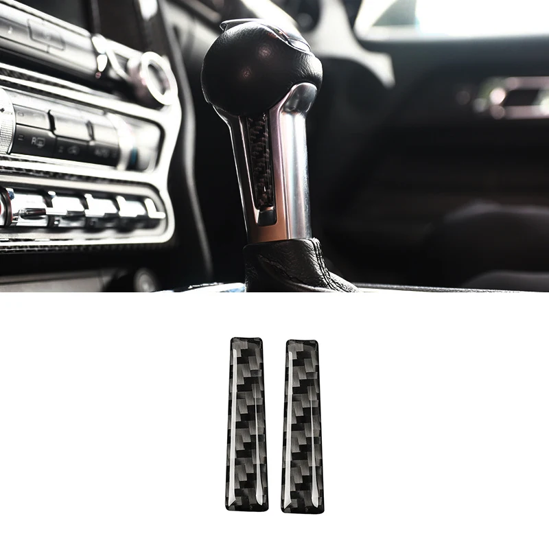 

Car Carbon Fiber Black Stickers For Ford Mustang 2015 2016 2017 2018 2019 Car Interior Decorative Accessories Gear Lever