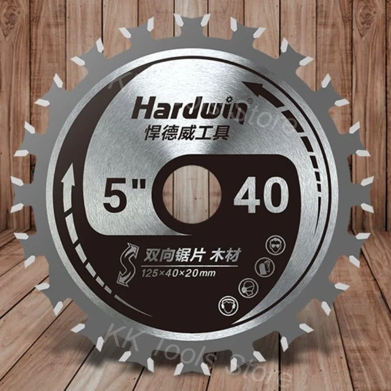 1PC 110/125mm 40T Alloy Woodworking Double Side Saw Blade Carbide Tipped Double Teeth General Hard & Soft Wood Cutting Saw Blade