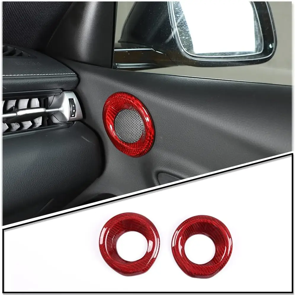 

Carbon Fiber Car Interior Door Speaker Ring Cover Car Tweeter Ring Trim Accessories For Toyota GR Supra A90 A91 MK5 2019-2025