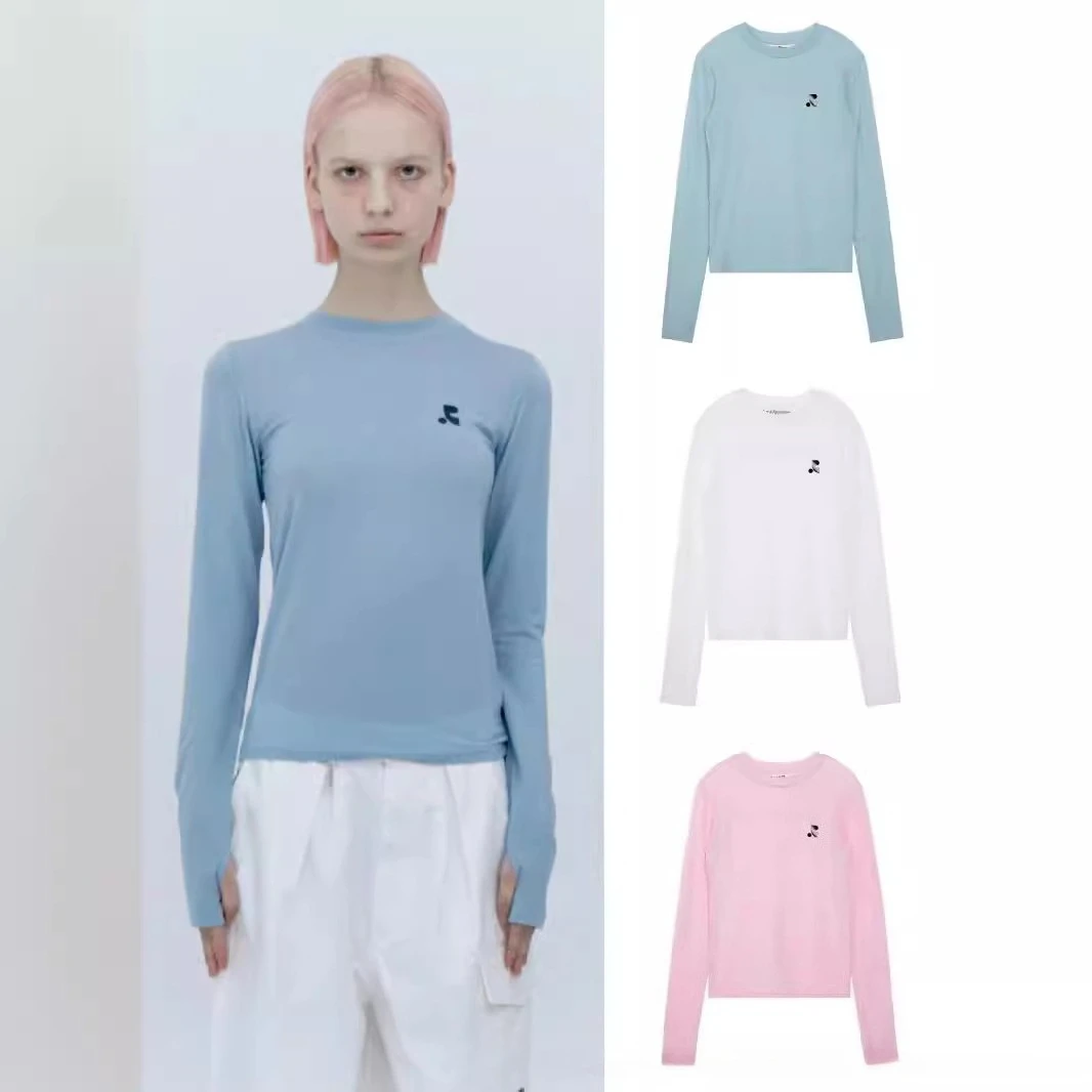 

Womens Long Sleeve Rest and Recreation Letter-Print T Shirt Slim Fit Casual Top Everyday Versatile Crew Neck Pullover