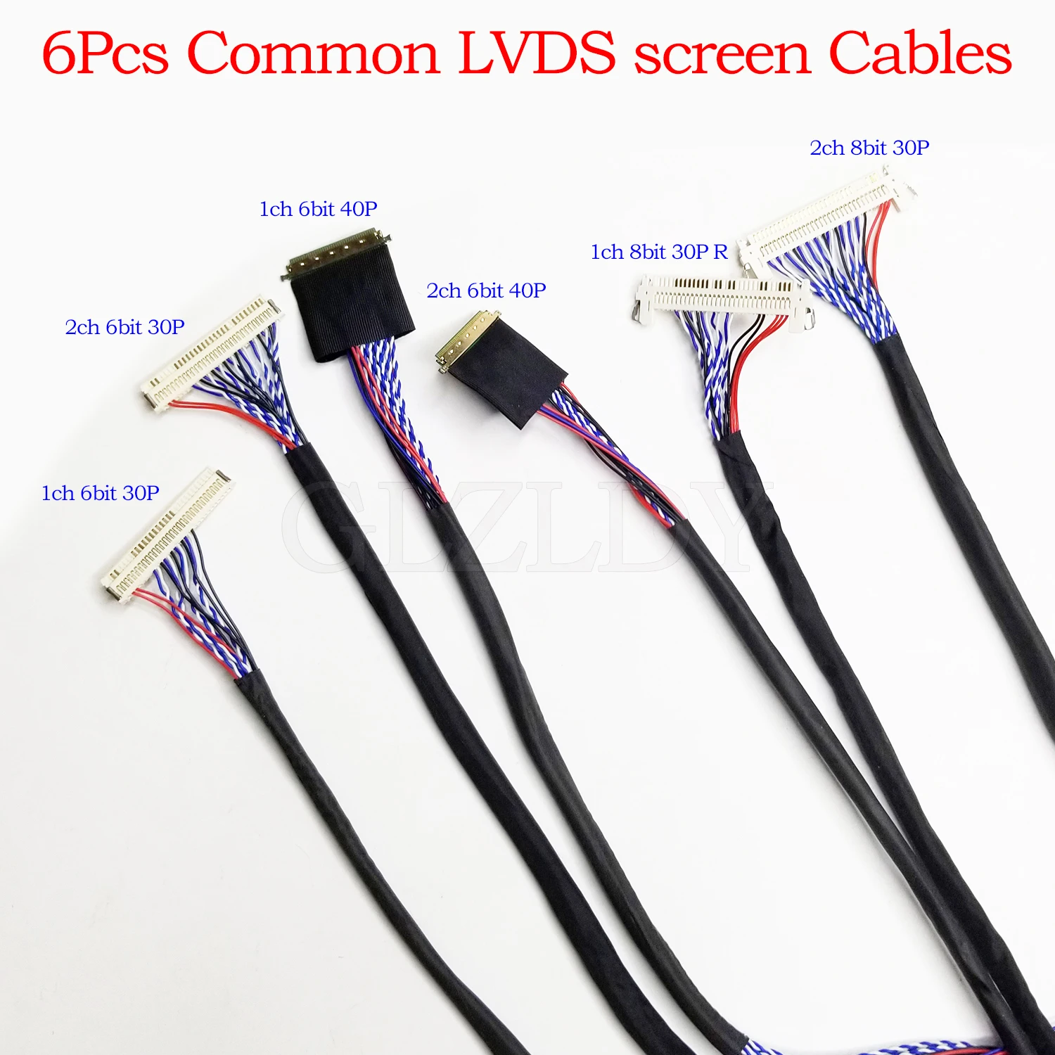 6 unids/lote kit de cable LVDS pantalla de ordenador portátil de 7-26 pulgadas 30pin 40pin 6bit 8bit Cable LVDS Universal usado común para Panel de pantalla LCD