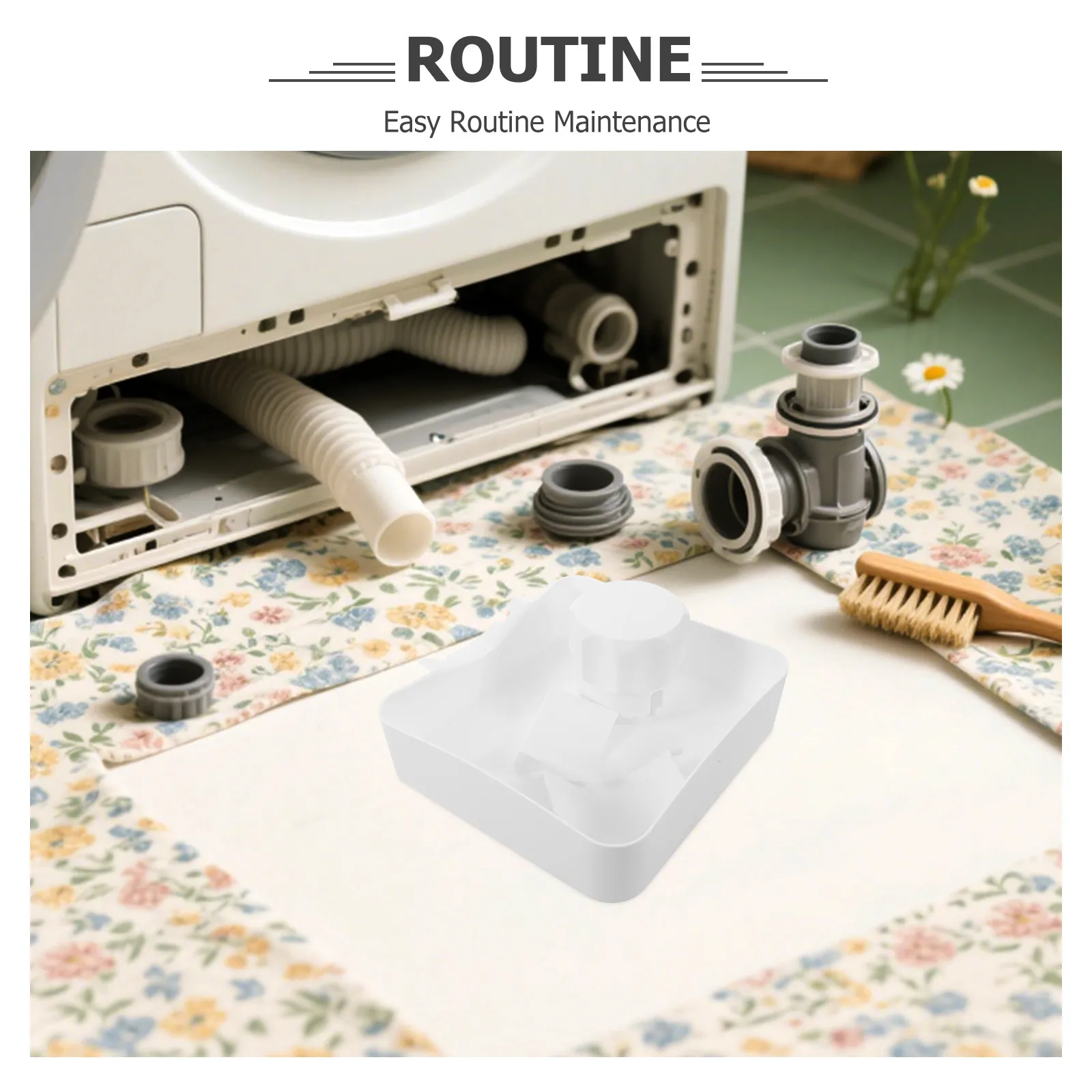 1Set Washing Machine Water Catch Tray Plastic Reusable Washer Filter Drain Guide Anti-Spill Tray Laundry Room Protector