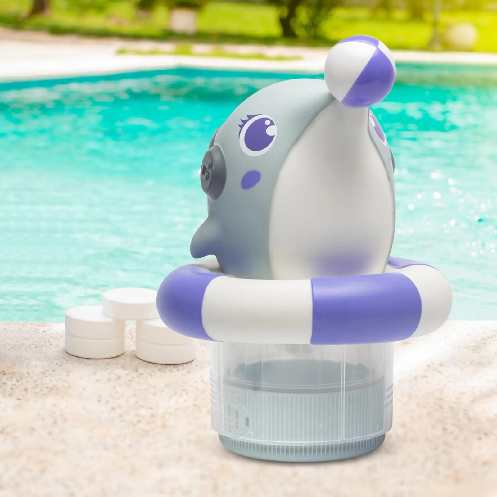 

Pool Chlorine Floater Pool Chlorinator Floater Supports 1-3in Tablets Holds Up To 4 Tablets for Indoor & Outdoor Swimming Pool
