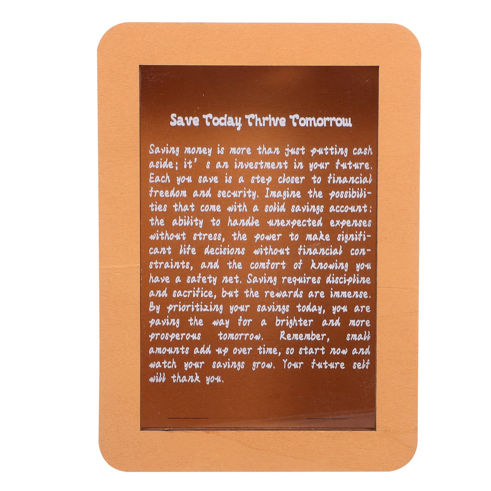 Caja de ahorros de madera, hucha de acrílico transparente, tarro de monedas motivacional para ahorrar dinero y gestión de dinero, tarro de ahorro de hucha