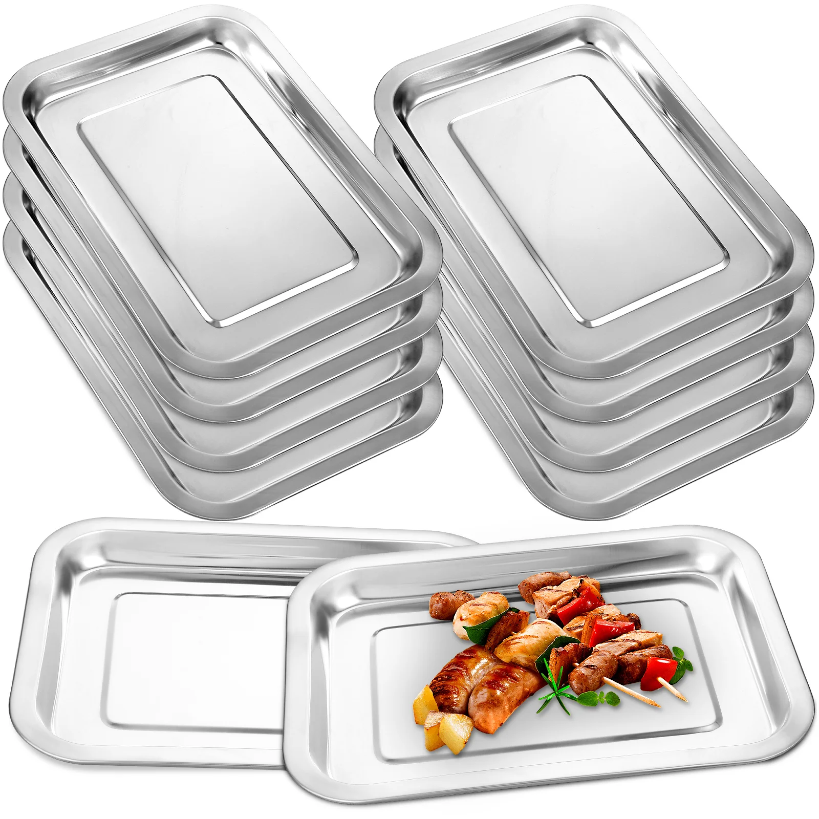 

10 Pcs Flat Skillet Bakeware Baking Container Tray Trays Plates Cooking Pans Kitchen