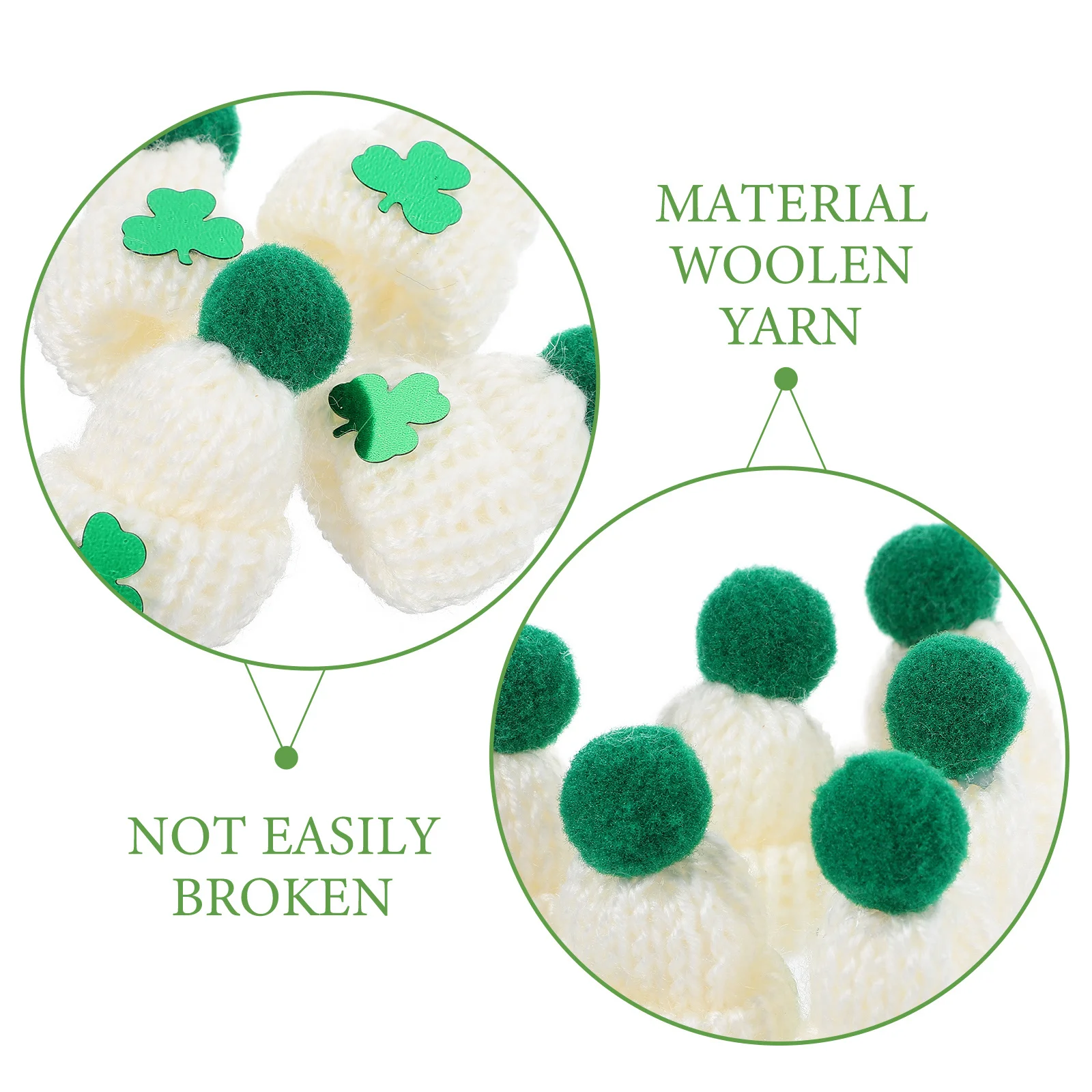 

3pcs Set of 3 Irish Hat DIY Mini Knitting Hats Craft Ornaments Holiday Crochet Cap Making Supplies Birthday for Stuffed An