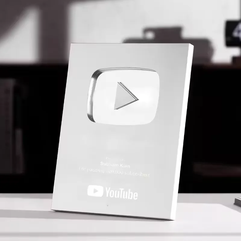 جوائز مخصصة، جوائز ميداليات، ألوان هدايا مع أزرار اللعب، لوحات فضية وذهبية، جوائز يوتيوب بالجملة