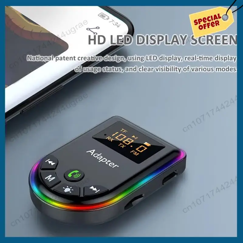 -A15I Trasmettitore Ricevitore Bluetooth 5.3 Display a LED Riproduzione di schede TF RCA Adattatore audio HIFI AUX da 3,5 mm per cuffie TV per PC per auto