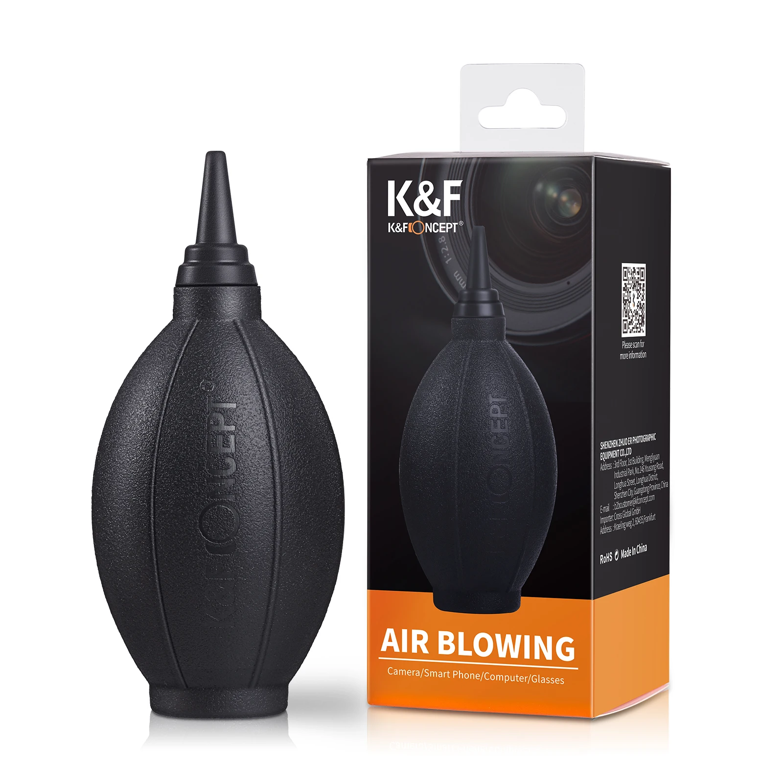 K&F CONCEPT Dmuchawa powietrza do aparatu Przezroczyste czyszczenie aparatu do obiektywów i filtrów aparatu DLSR Ekran czujnika LCD