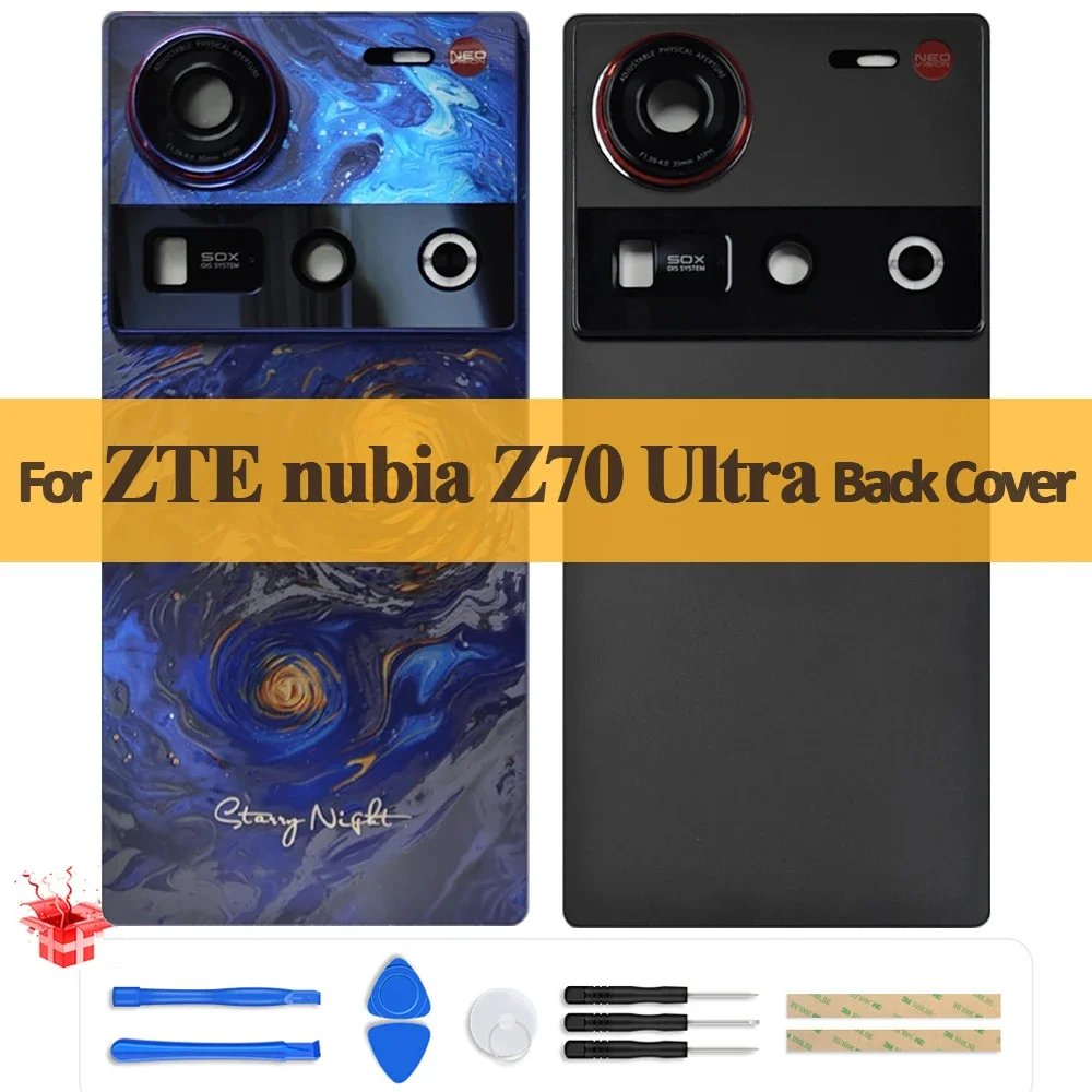 Original Back Cover For ZTE nubia Z70 Ultra Battery Back Cover Housing Rear Door Case NX733J NX736J Replace Parts + Camera Lens