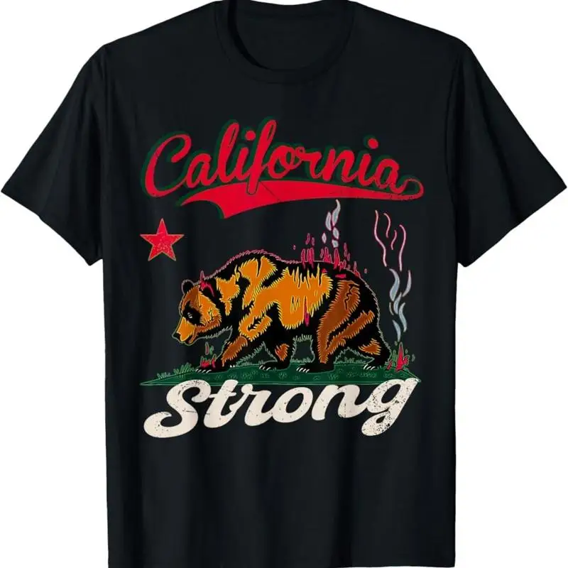 California Strong Grizzly Bear Vintage T Shirt Pray For Los Angeles