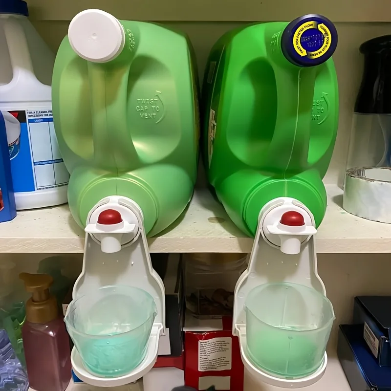 2Pcs Laundry Detergent Cup Holder Spill-Proof Design Mess-Free Liquid Detergent Storage Rack