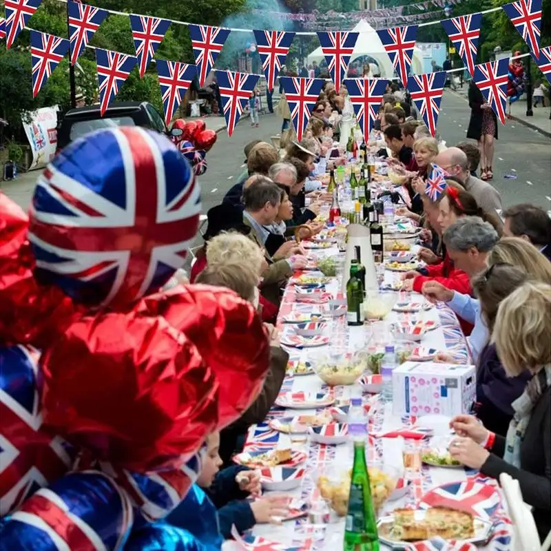 Union Jack Bunting UK British Flag Bunting Fabric Small String Decorations For Home Office Bar Garden Wedding Baby Shower