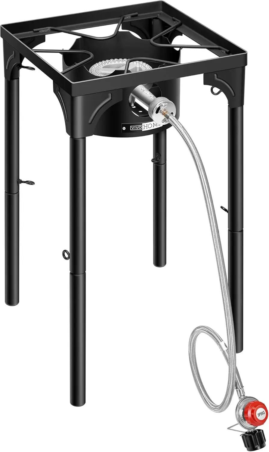 

Газовая плита на пропане с одной конфоркой, 100 000 БТЕ, портативная уличная походная плита с регулируемыми ножками, мощная кухонная плита для C