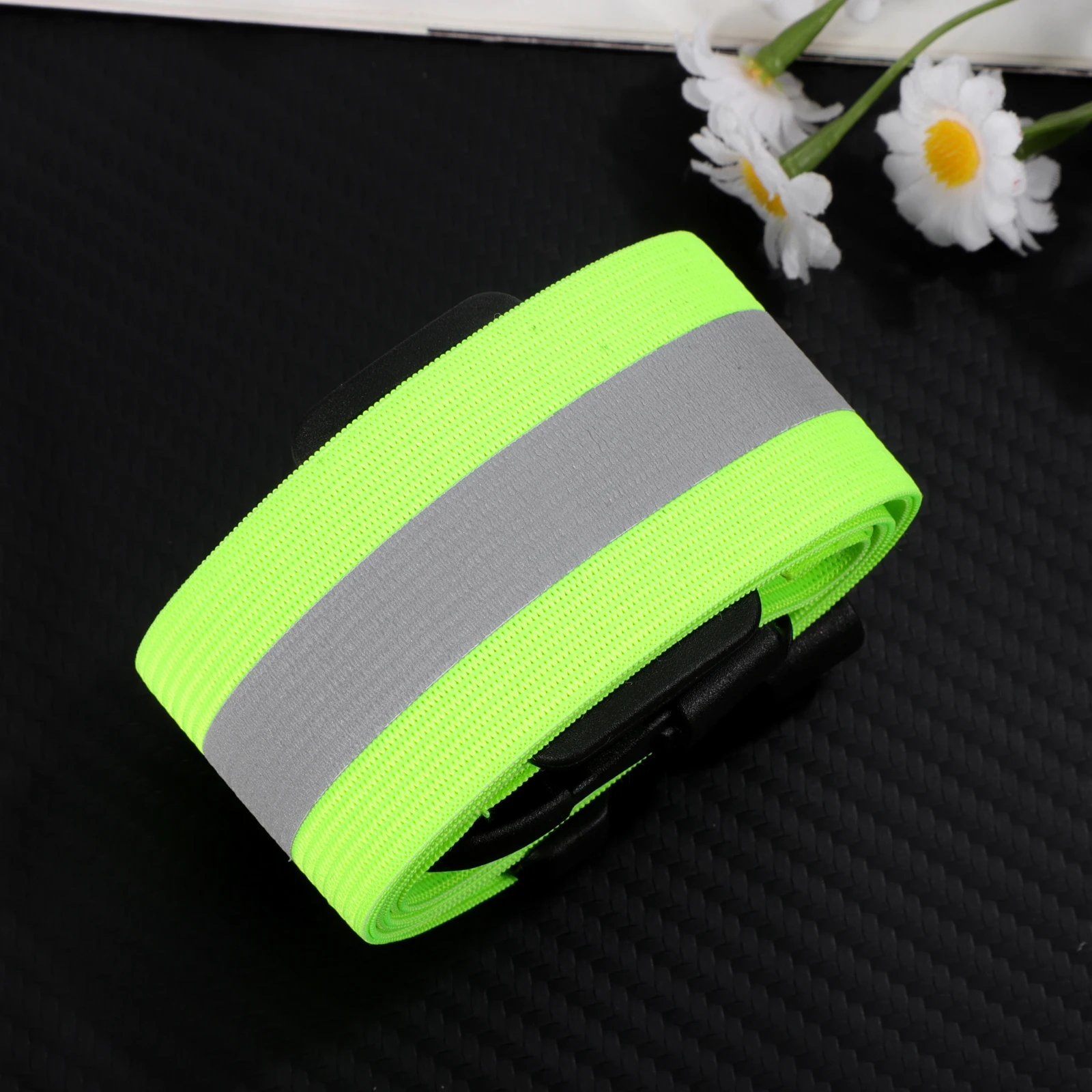 Elastic Reflective Belt Fluorescent Green Adjustable Safety Gear High Visibility for Running Cycling Walking Reflective