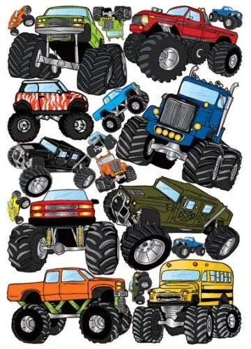 For MONSTER JAM TRUCKS wall stickers 18 big vinyl decals room decor party decoration 1Sheet