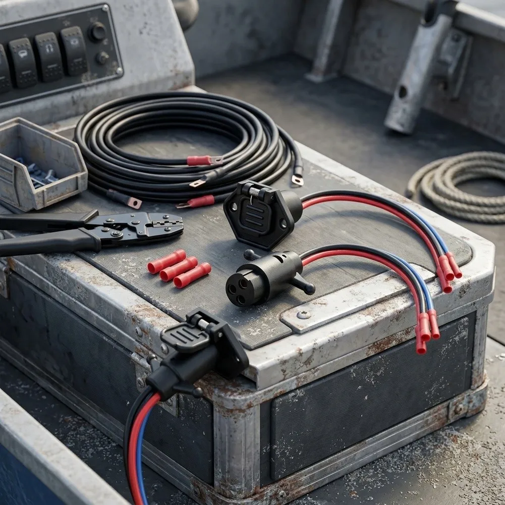Keyed For Trolling Motor Socket for Secure 3-Wire Connection with Audible Click and Flame Retardant Material Housing