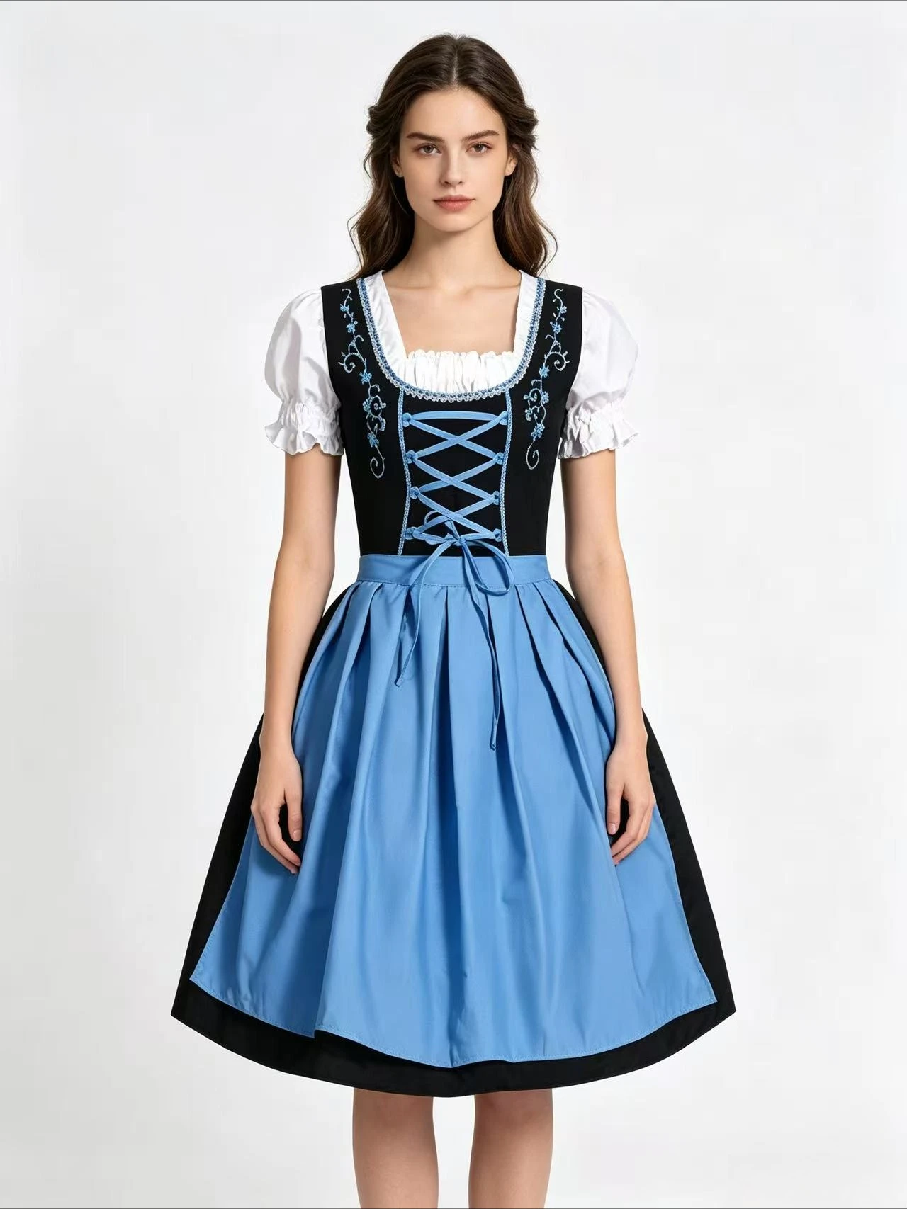 Women's Embroidered Oktoberfest Dress Set Costume Party Beer Themed National Festival Bavarian Halloween Fancy Party Clubwear
