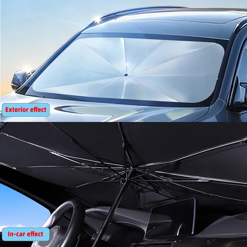 Car Sunshade Windshield Umbrella Front Sun Shade Parasol Foldable Summer Protection Car Seat Heat Insulation Car Accessories