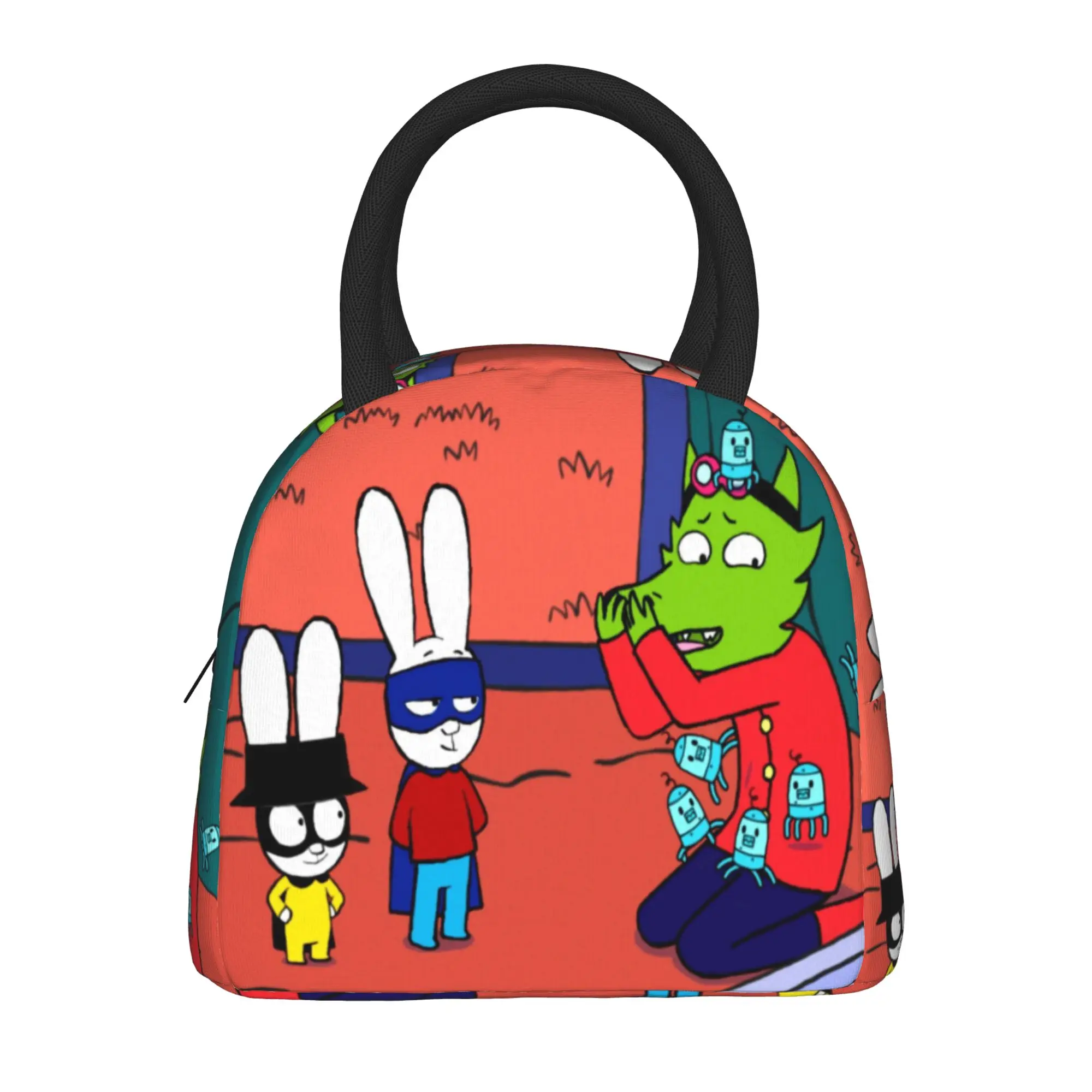 Simon Super Rabbit Thermal Insulated Lunch Bags for Work  Reusable Food Bag Men Women Cooler Thermal Lunch Boxes