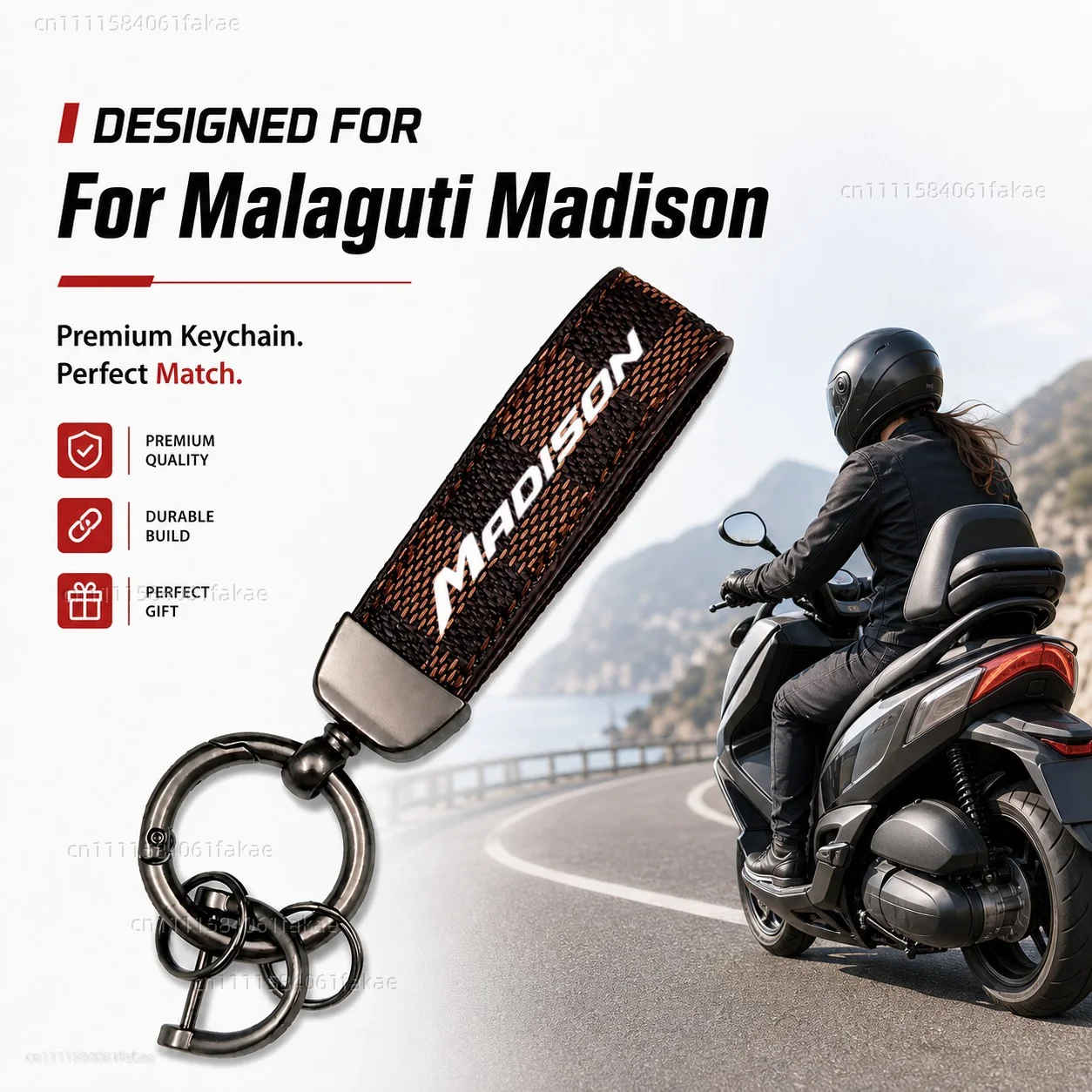 For Malaguti Madison 2000-2015 Motorcycle Keychain Leather Key Ring Custom Logo Gift for Rider Men Women Accessories
