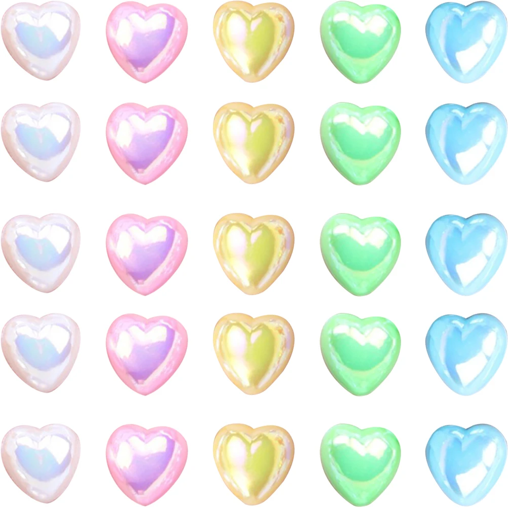 

500pcs Colorful Heart Art Diy Plastic Decorations Skin-Friendly Eye-Catching Premium Party Wedding Daily Use Charms Nail Art