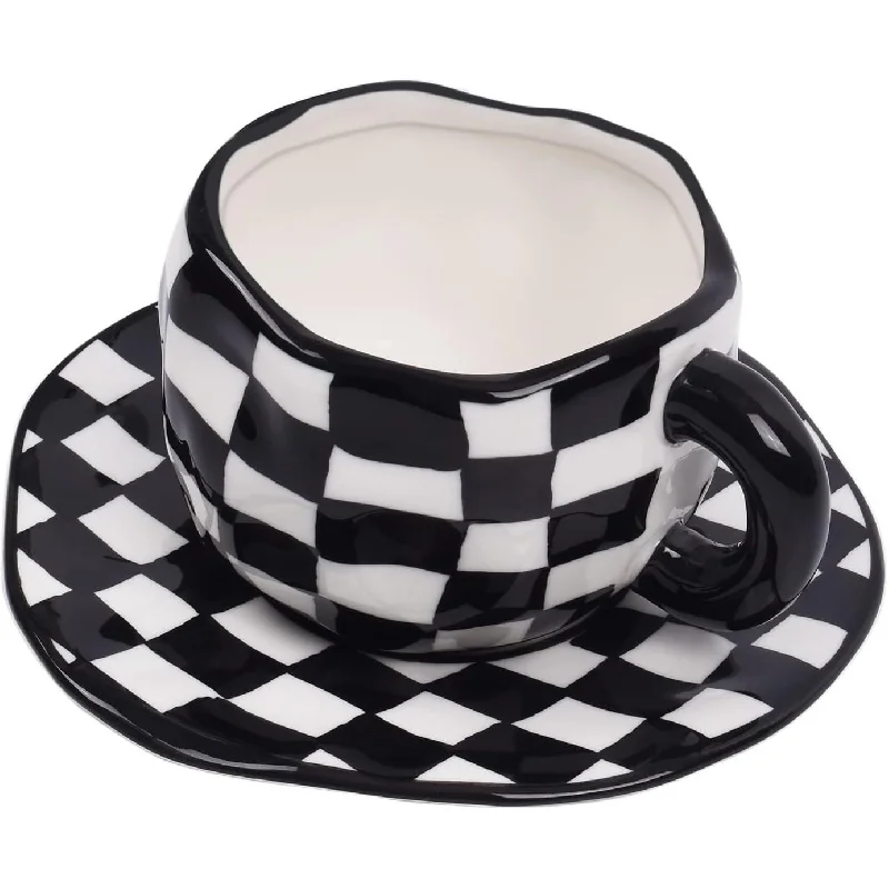 

Керамическая кофейная чашка, милая и уникальная чашка ручной работы, можно использовать в посудомоечной машине и микроволновой печи, 300 мл для латте молока.