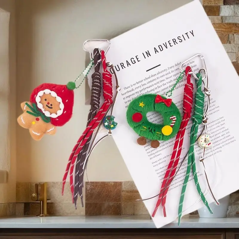 عيد الميلاد أفخم الكرتون الزنجبيل رجل عيد الميلاد إكليل قلادة المفاتيح على ظهره معلقة حلية عيد الميلاد السنة الجديدة هدية #4