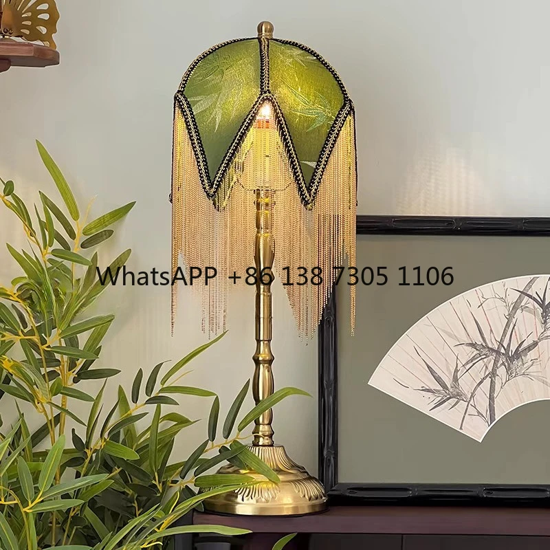 

Bedroom bedside decoration warm desk lamp light luxury literary antique lamp retro fringe American romantic atmosphere