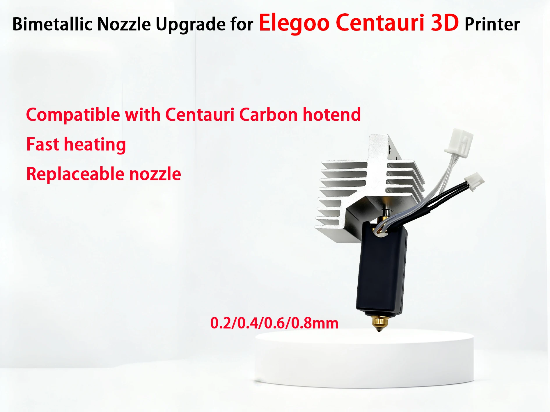 

Обновление биметаллической насадки для Elegoo Centauri 0,2/0,4/0,6/0,8 мм, насадки Hotend для 3D-принтера Centauri Carbon Hotend