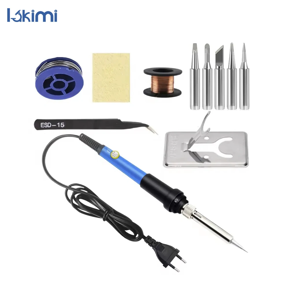 

60W Adjustable Temperature Welding Repair Tool, 220V/110V, Electric Soldering Iron Set 7 in 1 LA-AA77