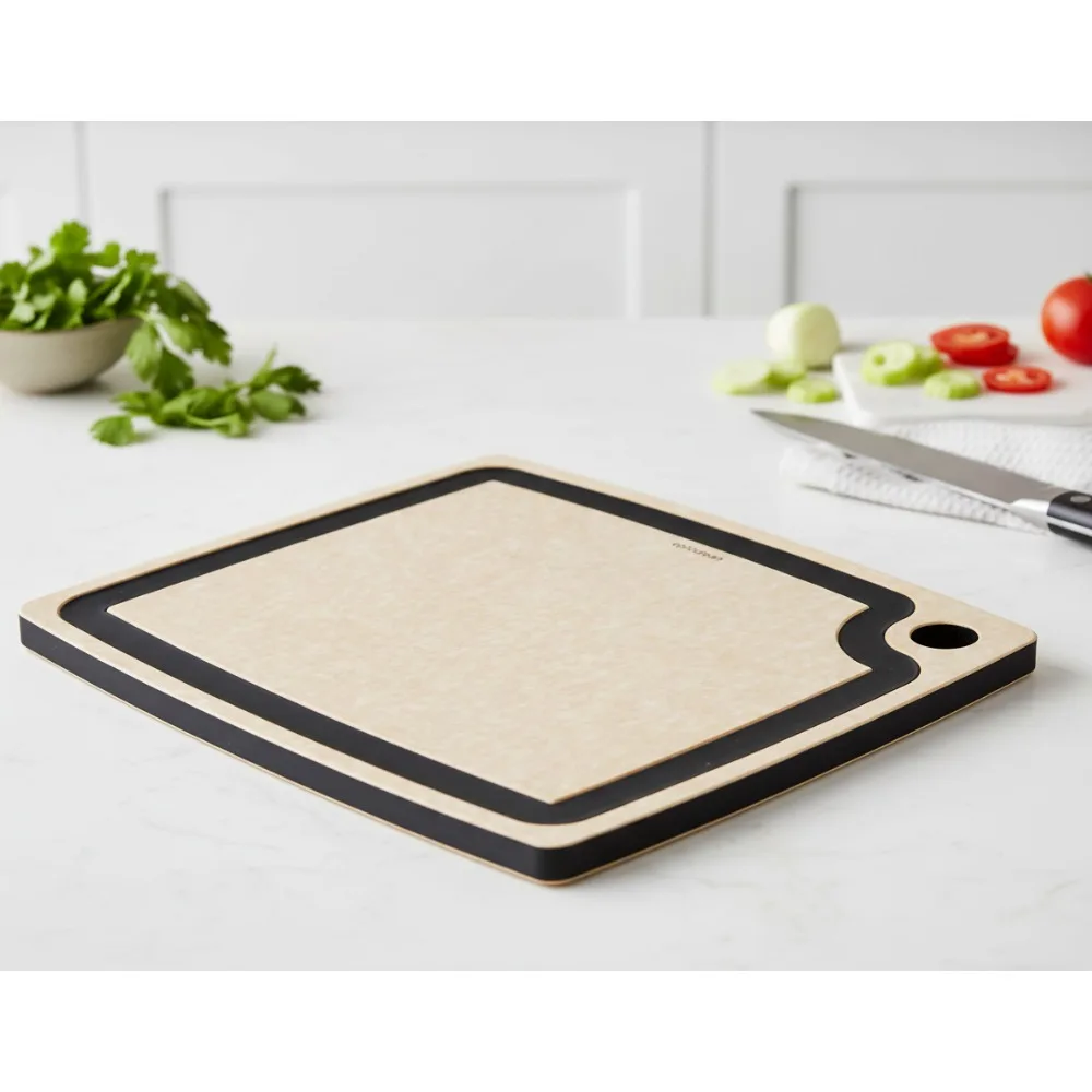 

Large Non-Slip Cutting Board with Juice Groove, 14.5x11.25 Inch, Heat Resistant & Odor-Free for Home Chefs