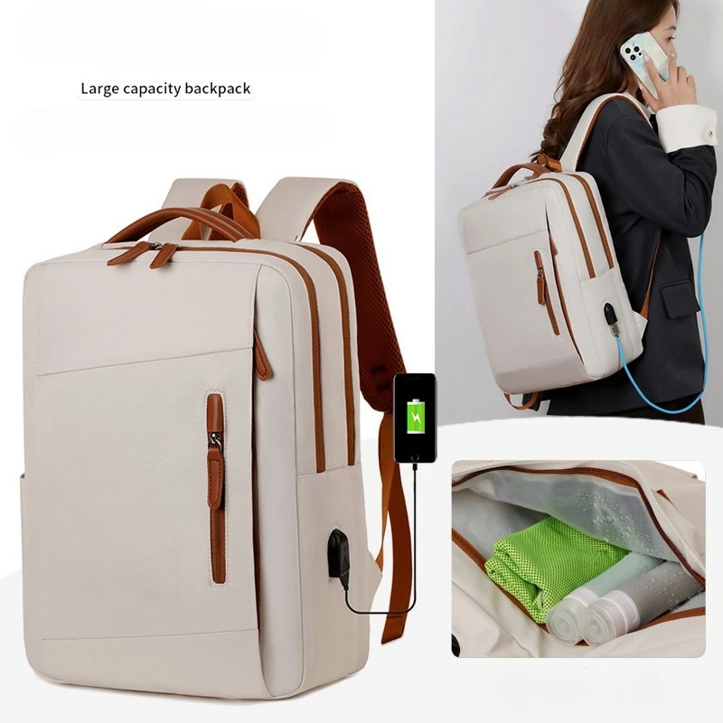 New multi-functional business backpack women's large-capacity simple laptop bag men's business trip short trip backpack.