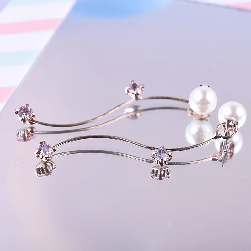Fashion Personality Imitation Pearl Stud Earrings Earrings Woman Temperament Long Earrings Wholesale Keep color-Prevent Allergy