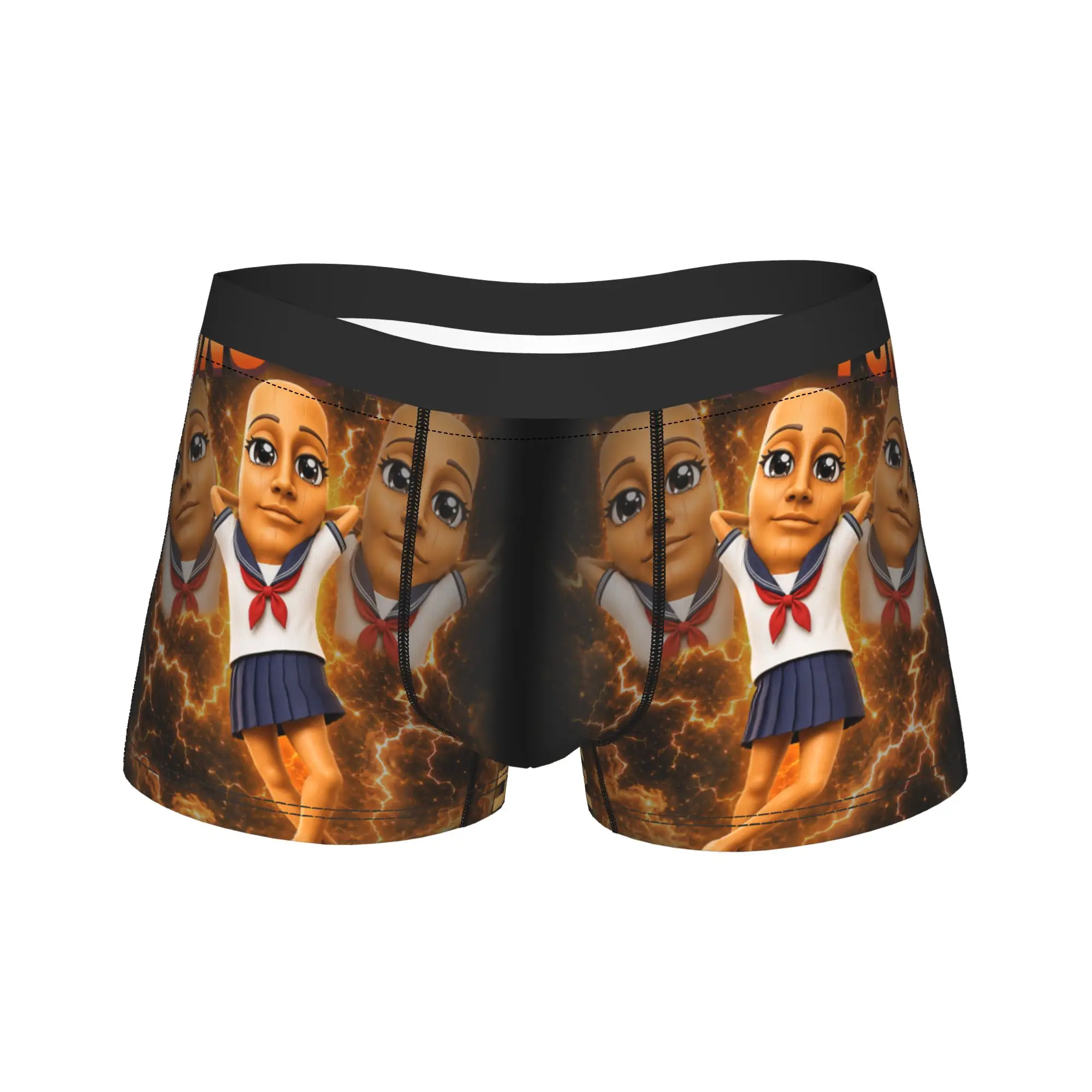 Tung Tung Tung Sahur Chan is Calling Dance Meme Trunk Pouch Underwear Quality Custom Boxer Brief Novelty Man Panties Plus Size