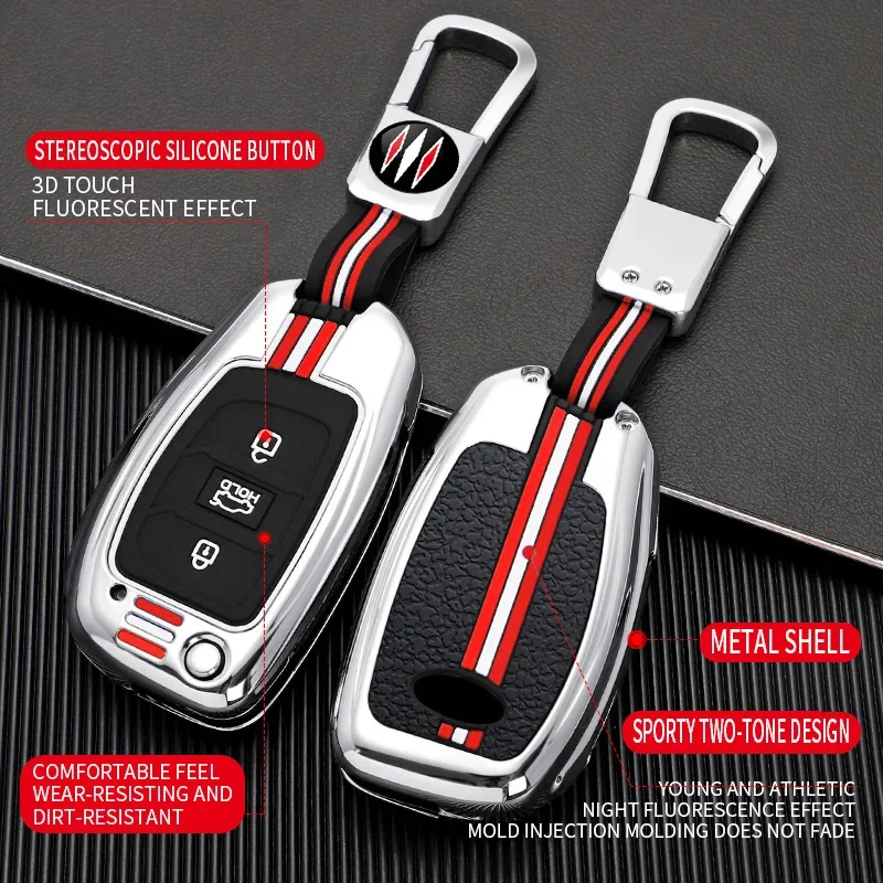 Metal Car Key Cover Fob Case Shell for Hyundai Solaris Creta Ix25 Kona Tucson Sonata FE I40 Elantra Ix35 I20 Ix45 HB20 Accent