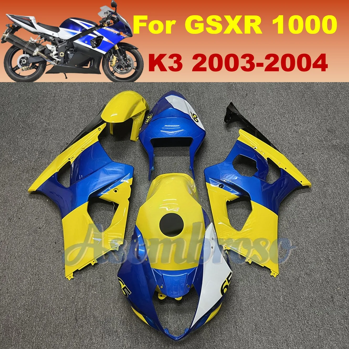 

For Suzuki GSXR1000 2003 2004 K3 ABS Injection Fairing Kit Body Panels GSX-R1000 Injection Mold High Quality Replacement Parts