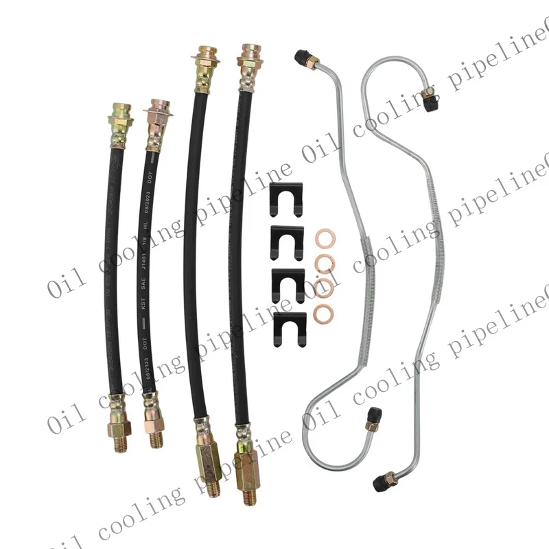 A+ For 1965-1982 Chevrolet Corvette 4 Wheel Disc Brake Hose W/Hardware Kit & Lines