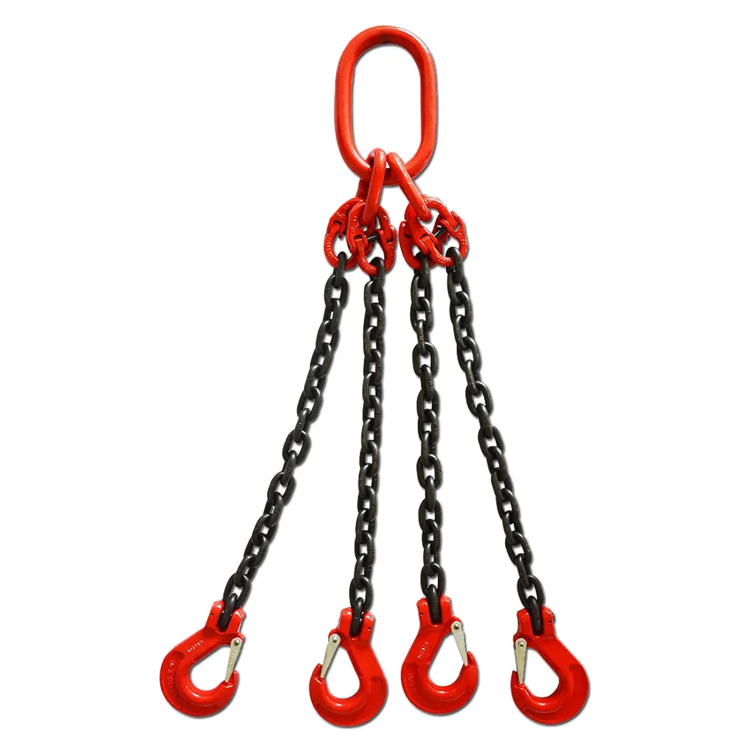 

2/5Inch X 5 Ft Grade 80 Alloy Steel Chain Sling with Hooks and Adjusters, 4 Leg, 6614lb Capacity for Hoist Lifts