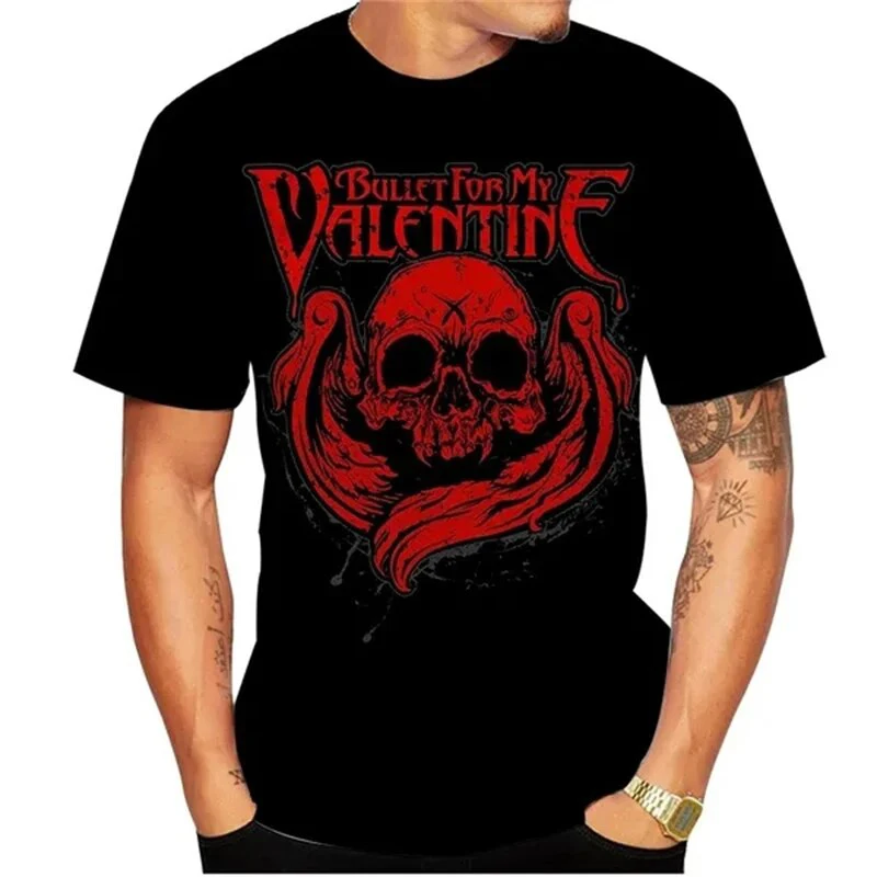 Bullet For My Valentine T-Shirts Metal Rock Band 3D Print Men Women Casual Fashion Oversized Short Sleeve T Shirt Kids Tees Tops