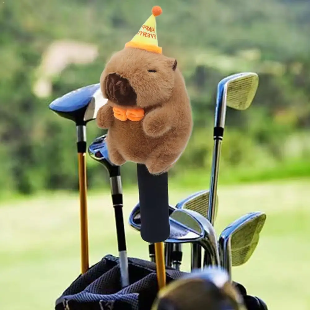 

Capybara Shape Golf Club Head Covers Plush Animal Capybara Golf Driver Headcover Putting Green Head Protective Case Supplies