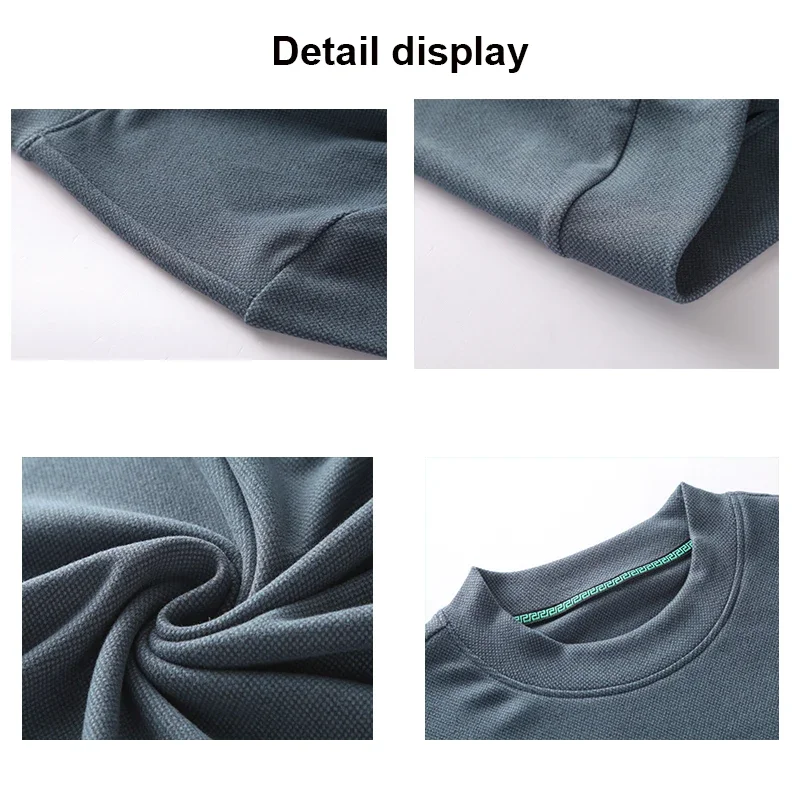 Men's New Half High Neck Pullover Sweater T-shirt Comfortable Solid Color Versatile Bottom