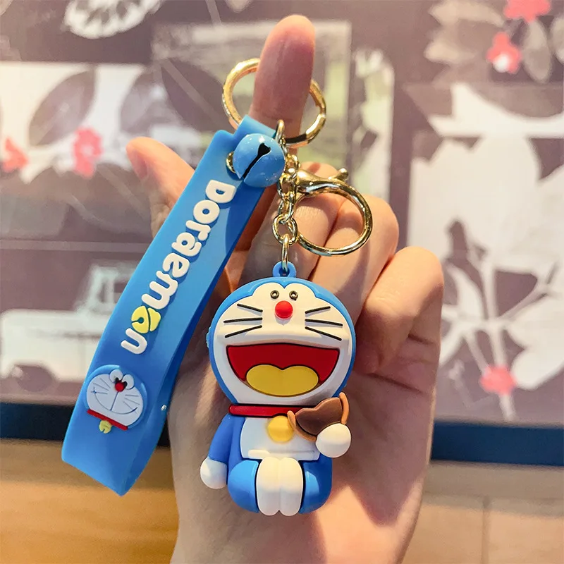 Cartoon Doraemon Schlüsselanhänger – Niedliche Silikonfigur als Auto-Schlüsselring-Accessoire; Ideal für Paare, Rucksäcke oder als kleines Geschenk/Spielzeug – Detail 7