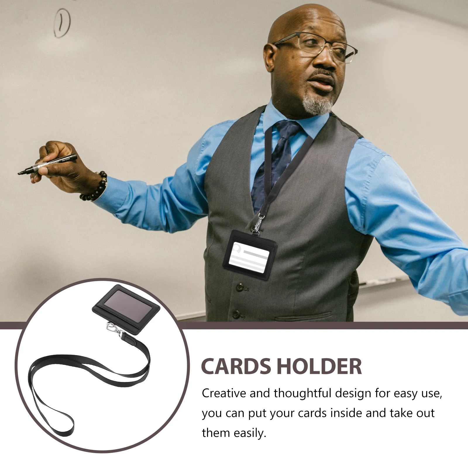 

Держатель удостоверения личности Рабочие карты для ремешков Ремешки Этикетка Бейдж Держатели из искусственной кожи с шеей