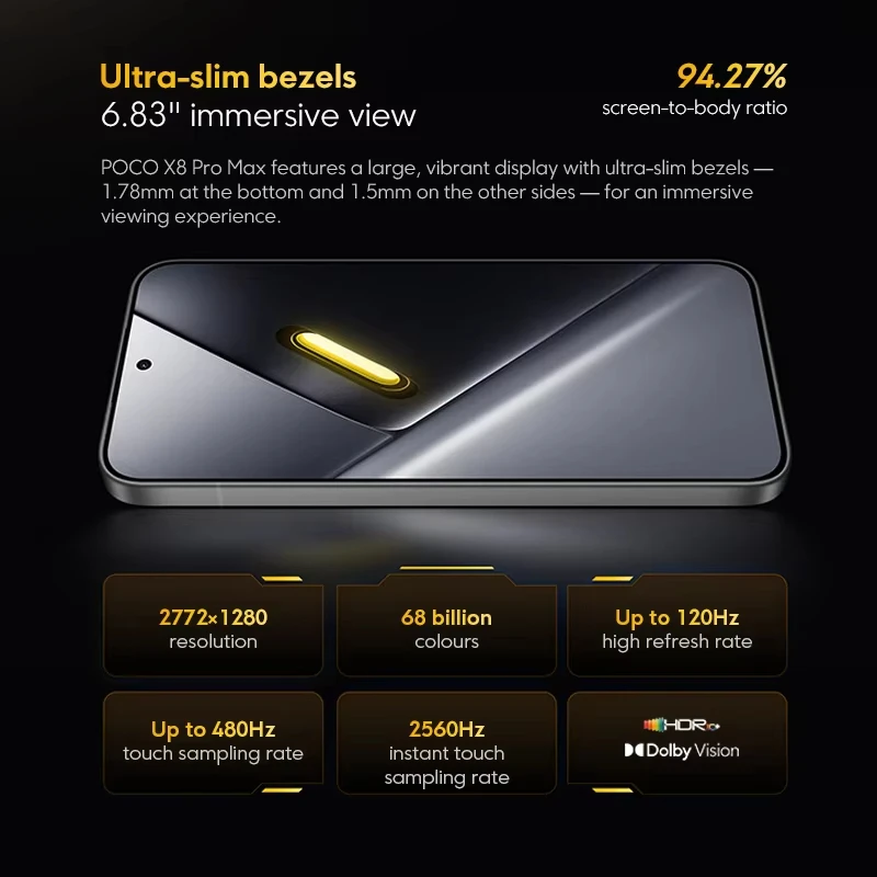 POCO X8 Pro Versión Global, Batería Súper de 6500 mAh, Pantalla AMOLED de 6.59 Pulgadas y 120 Hz, Cámara de 50 MP, NFC, Dimensity 8500-Ultra, Teléfono Inteligente Android 14 4