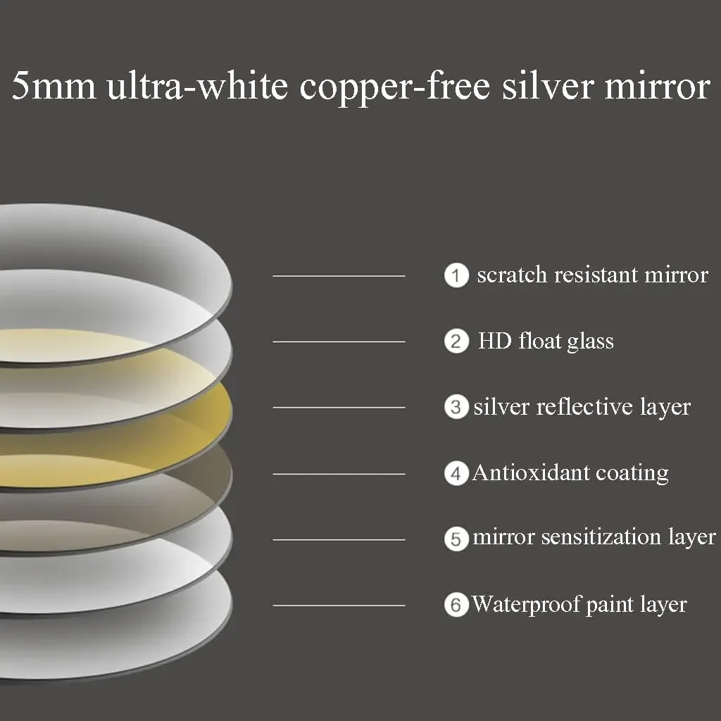 Parede decorativa semicírculo irregular LED espelho retroiluminação banheiro à prova d'água